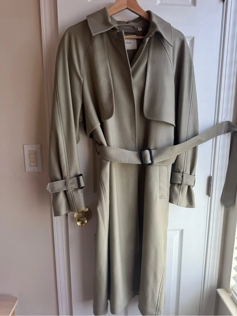 Aritzia Wilfred Olive Trench Coat with Belt - Picture 1 of 7